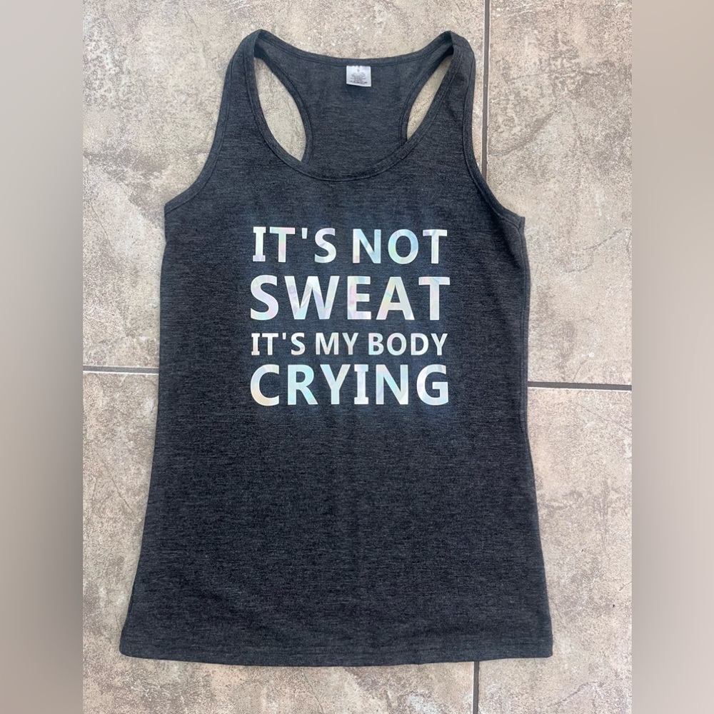 Grey athletic racer back tank top - size small - NEW